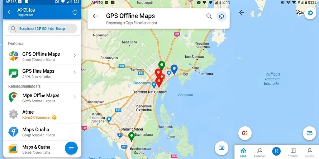 Antarmuka aplikasi API288 menunjukkan navigasi peta offline yang jelas.
