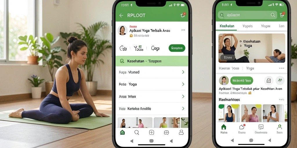 Tampilan antarmuka RPLOOT yang menarik untuk aplikasi Yoga.