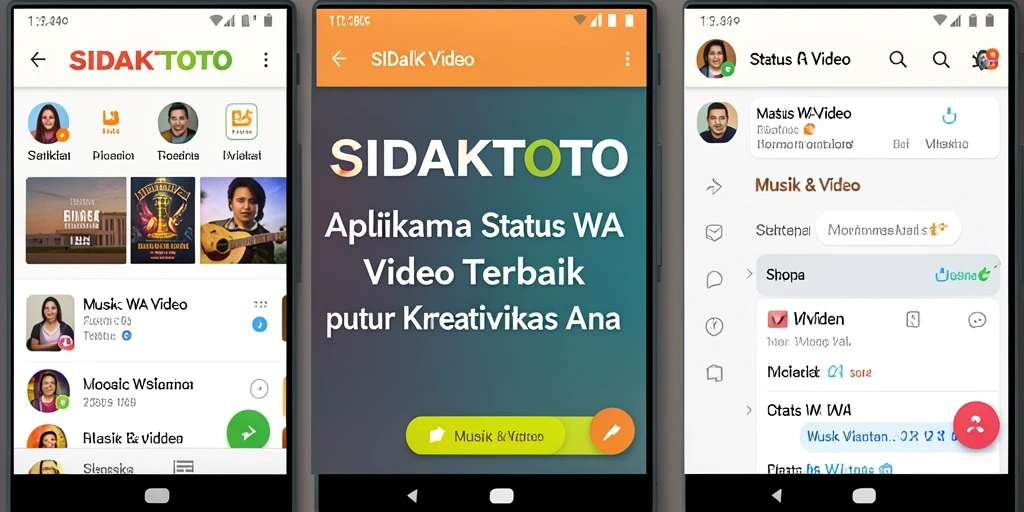 Antarmuka aplikasi SIDAKTOTO menampilkan berbagai pilihan video status yang menarik.