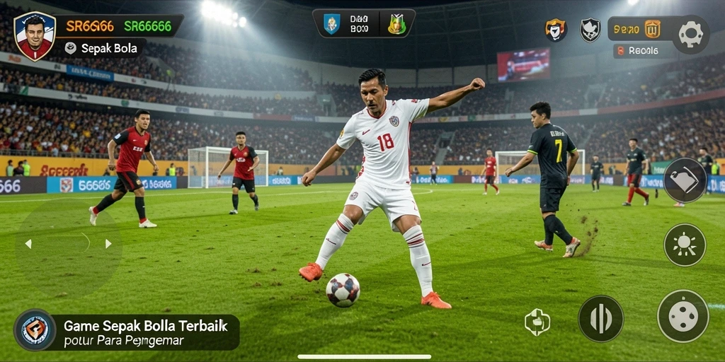 Tampilan grafis permainan Sepak Bola yang mengesankan dan penuh warna.