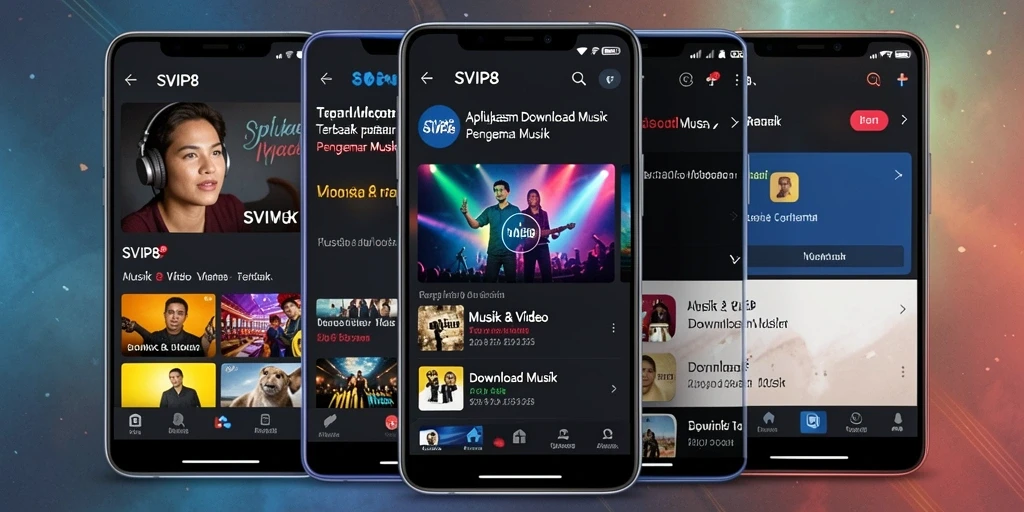 Antarmuka SVIP8 dengan fitur Download Musik yang mudah digunakan.