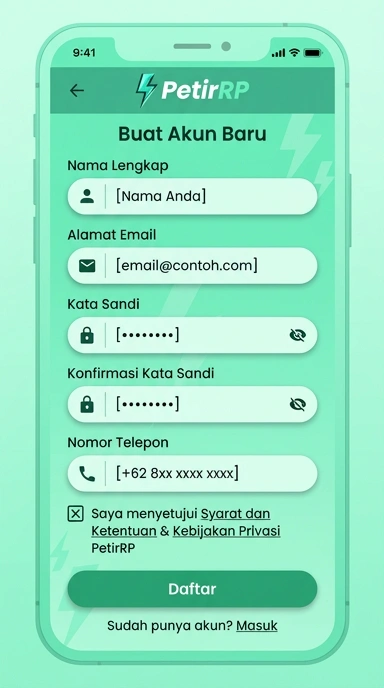 Buat Akun Baru petirrp dengan Mudah